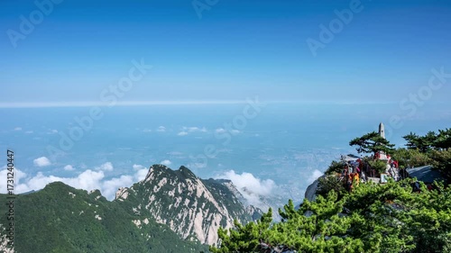 time lapse video of the west peak landscape of Huashan mountain, Shaanxi province, China