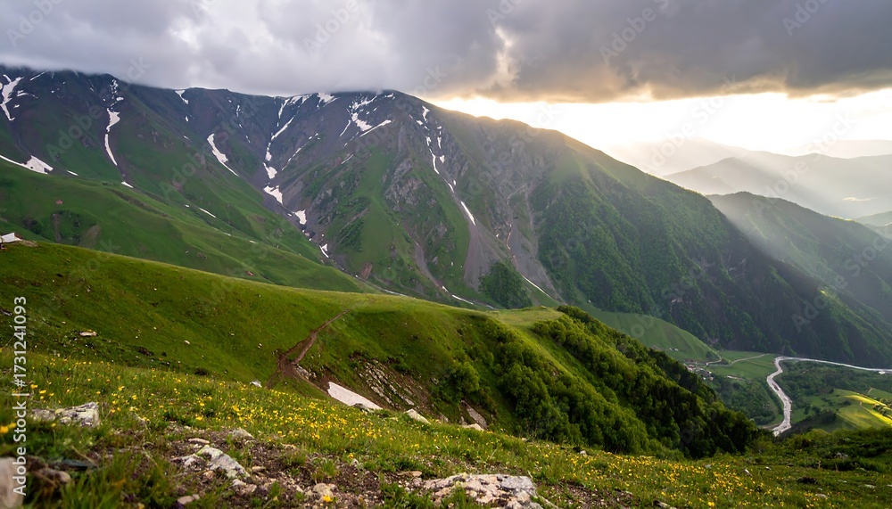 Fototapeta premium Mountain vista in springtime