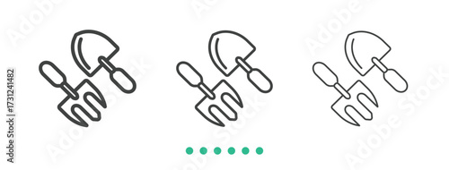 Garden equipment icon. Thin line icon vector