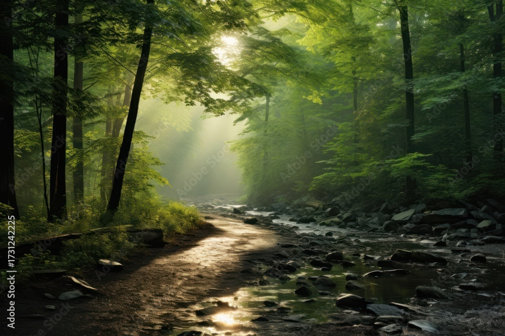 Fototapeta premium Forest nature green wilderness.