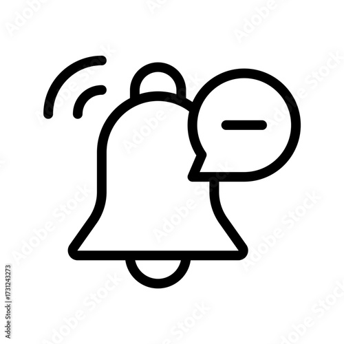 Notification Message Icon Bell with Chat Bubble Alert
