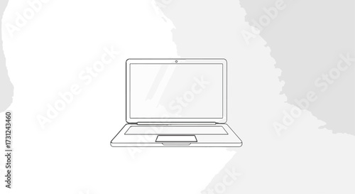 Laptop computer graphic on contrasting background