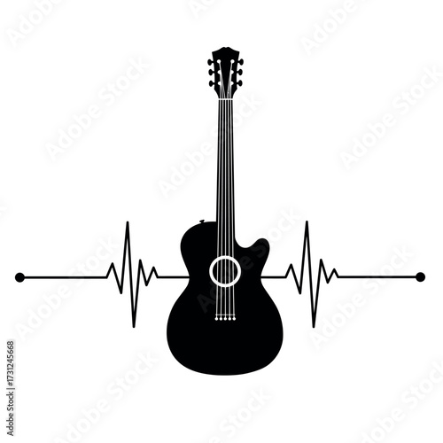 Acoustic Guitar Heartbeat Music Lifeline