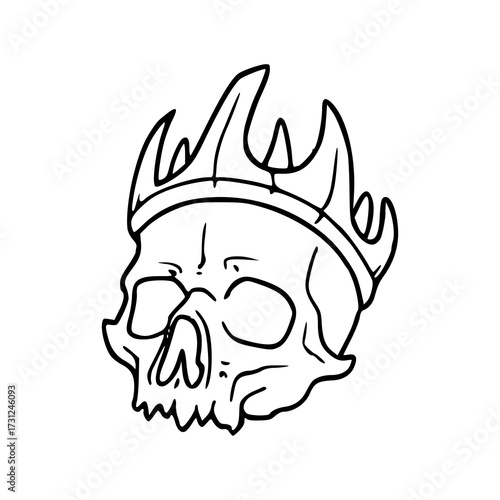 gothic king or death king outline illustration