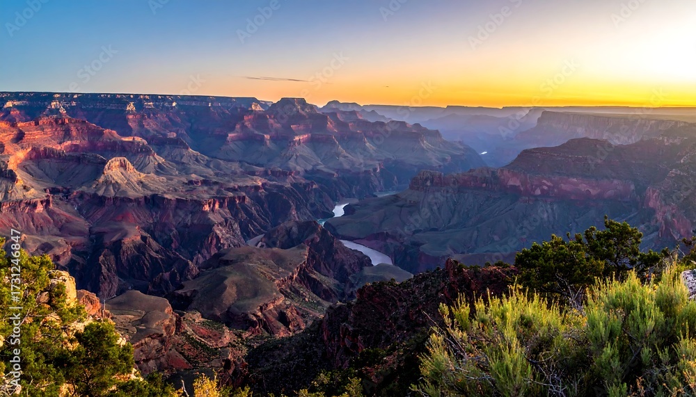 Fototapeta premium Grand Canyon Sunrise Panorama