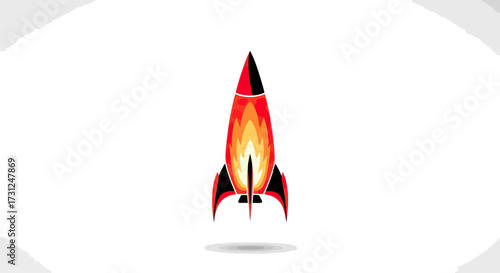 Rocket launch illustration against black background
