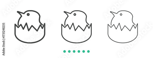 Chicks icon. Thin line icon vector