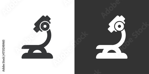 Microscope Tool for Science and Research Icon. Solid glyph series icon