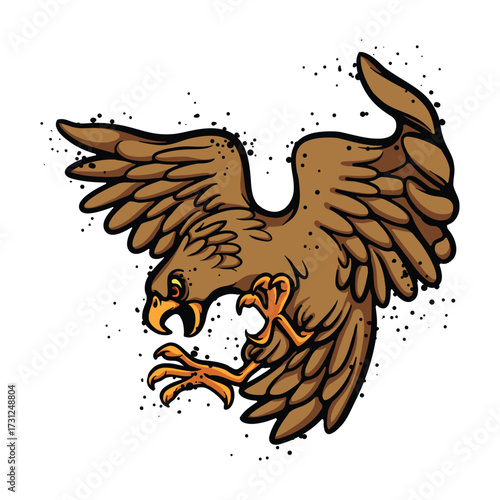 Mad eagle Cartoon Vector Illustration