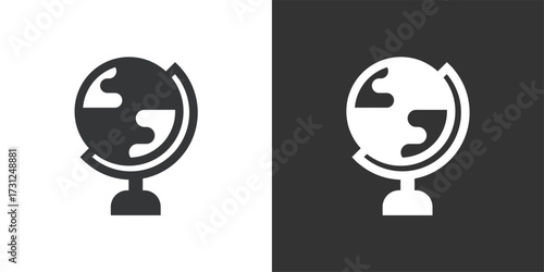 Desktop Globe or World Atlas Icon Icon. Solid glyph series icon