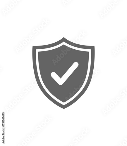 Shield icon with checkmark symbol on black background