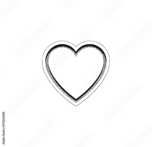 White heart icon on black background symbol of love and affection