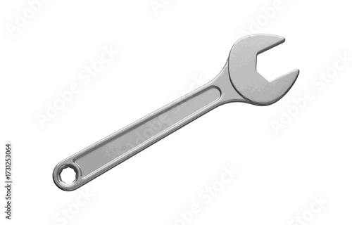 Wrench tool illustration isolated on black background