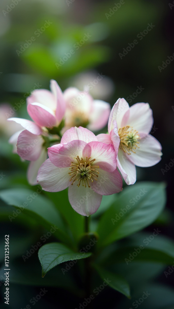 Fototapeta premium Enchanting Fine Art Photography of Hellebore Flowers in a Shaded Garden
