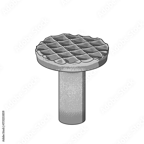 Nail or Hobnail Stainless Steel and Iron Pins on White Background. Construction and Wooden Work Equipment. Vector Illustration.