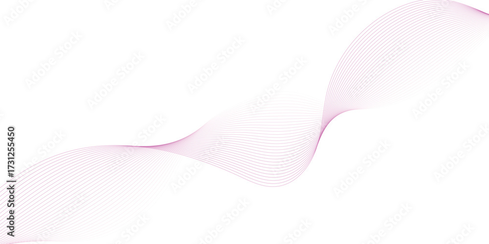 Fototapeta premium Abstract blue smooth wave on a white background. Dynamic sound wave. Design element. Vector illustration.