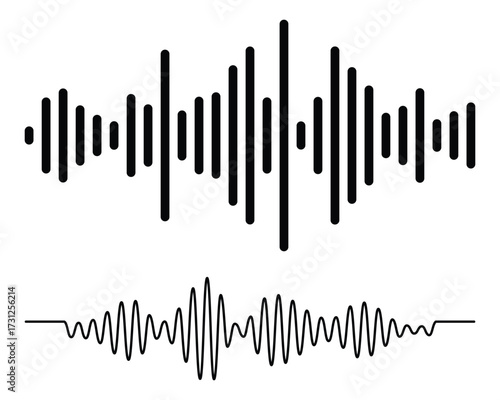 Sound wave illustration logo vector icon template design. Sound wave audio waveform sketch vector illustration