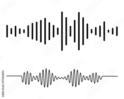 Sound wave illustration logo vector icon template design. Sound wave audio waveform sketch vector illustration