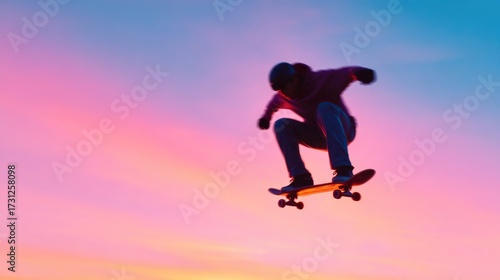 Wallpaper Mural Dynamic skateboarder performing aerial trick against vibrant sun Torontodigital.ca