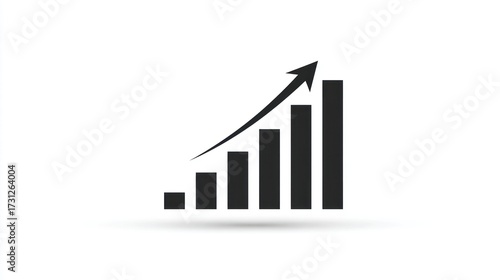 Black ascending bar graph with an arrow, signifying positive growth on a white background Free Download Black ascending bar graph with an arrow, signifying positive growth on a white background - GFXLoad