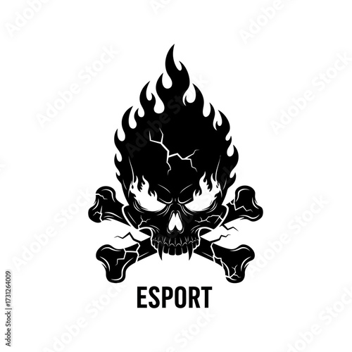 Fiery Skull Logo for Esports