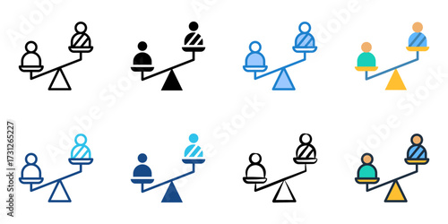 Racism icon set multiple style collection 
