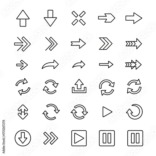 Collection of Black and White Arrow Icons