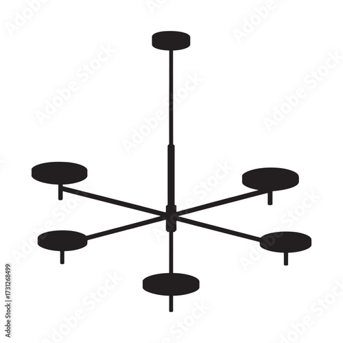Modern six arm chandelier fixture minimalist pendant lighting