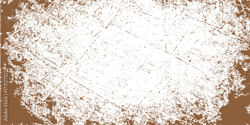 Old textured flour on a brown wooden surface with a grunge pattern background