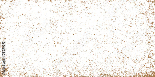 Brown sugar and brown rice on a white textured antique paper background for a vintage recycled design material backdrop