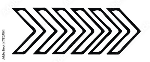 Black and white directional arrows creating movement and conveying the concept of progress forward direction