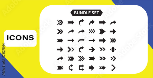 Bundle Set of Directional Arrows Icon Collection for Web Design and User Interfaces