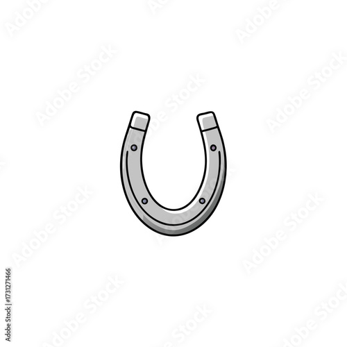 silver horseshoe isolated on white background