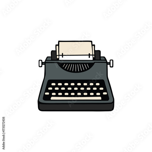 vintage typewriter isolated on white