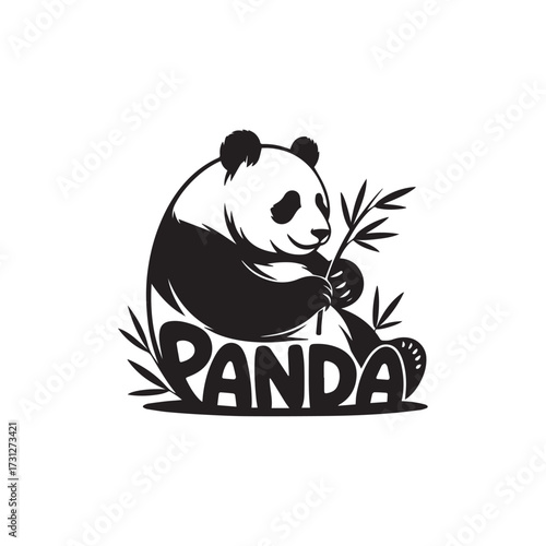 Creative and minimalist panda negative space vector monogram illustration for logo, t-shirt and more designs