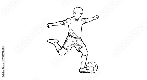  Educational Coloring Sheet Soccer Player Kicking Ball, Team Sports Fun for Elementary..jpeg