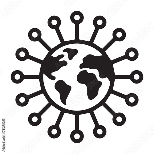 The Digital Atlas: A Stylized Globe Icon Bridging Geographic Reality with Online Connectivity