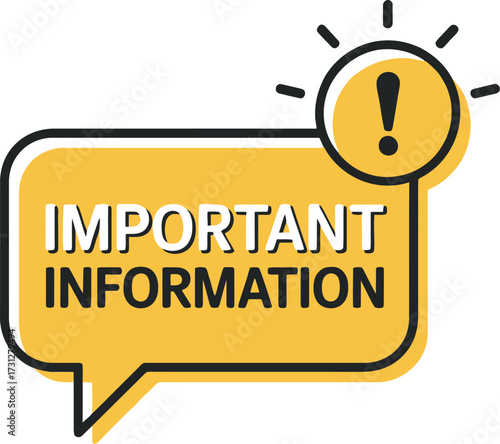 Important information alert notification message announcement
