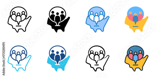 Census icon set multiple style collection 
