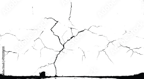 Texture soil dry crack background pattern. black and white vintage of cracked concrete scribble effect.	
