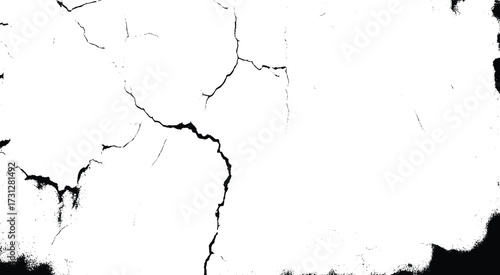 Texture soil dry crack background pattern. black and white vintage of cracked concrete scribble effect.	