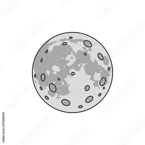 Vector Illustration of a Detailed Crescent Moon