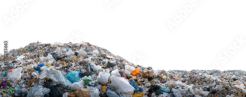 A large mound of mixed garbage and waste materials, showcasing the issue of pollution and environmental degradation.