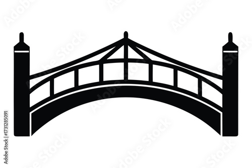 bridge silhouette vector icon illustration design