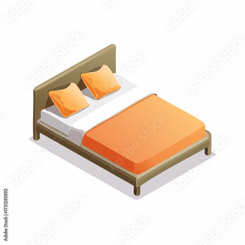 Inviting bedroom scene with cozy bed and pillows, perfect for home decor designs and restful lifestyle concepts, a scalable graphic with modern style