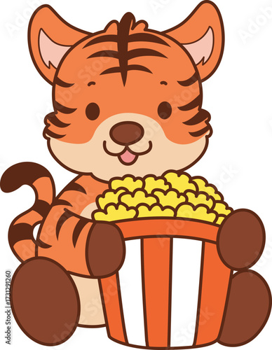 Illustrations of cute tiger character vector clip art for kids.