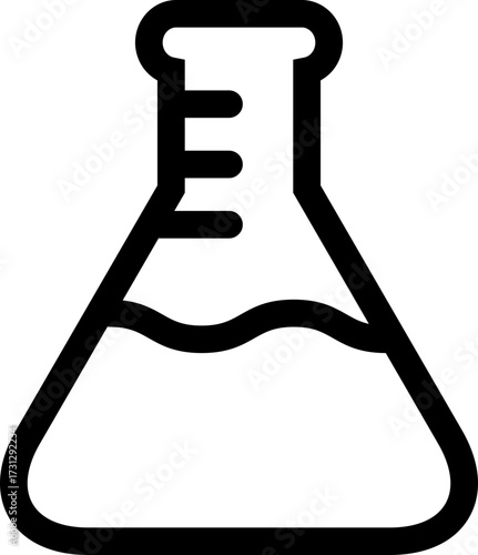 Black erlenmeyer flask icon - outline