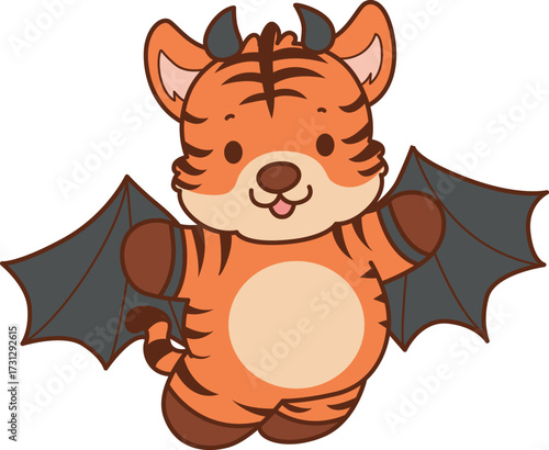 Illustrations of cute tiger character vector clip art for kids.