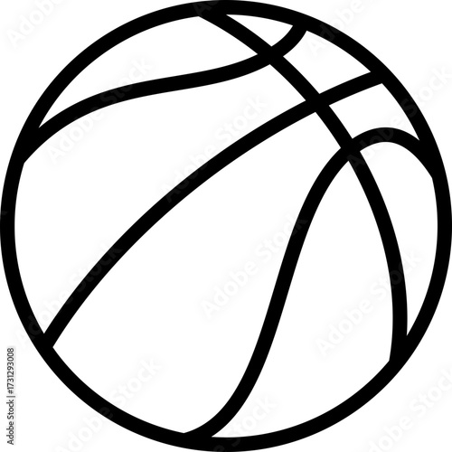 Black basketball icon - outline