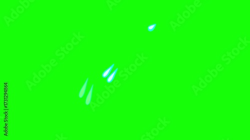 Sweat Eye Drop Motion Graphic on Green Screen